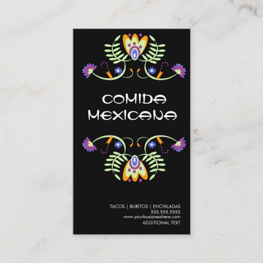Comida Mexicana Food Truck Logo Carte de visite (Devant)