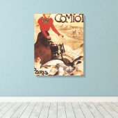 Comiot Motocycle Poster voor dames- en ganzenpromo Canvas Afdruk (Insitu (Houten vloer))