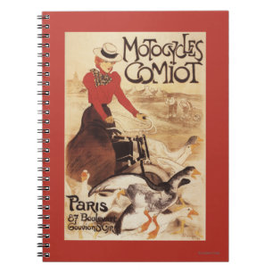 Comiot Motocycle Poster voor dames- en ganzenpromo Notitieboek