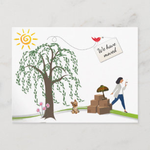 Comische adreswijziging II-Briefkaarten Aankondigingskaart