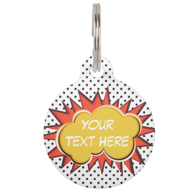 Comische explosie huisdierpenning (Voorkant)