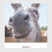 Comische Grijze Glimlachende Ezel Sticker (Vel)