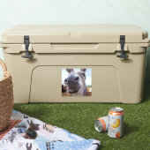 Comische Grijze Glimlachende Ezel Sticker (Koeler)