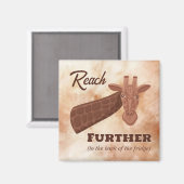 Comische handgetekende Giraffe, bereik verder Magneet (Voorkant / Achterkant)