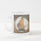 Comma Angle Wing Butterfly Matglas Koffiemok (Links)