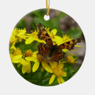 Comma Butterfly in Glacier National Park Keramisch Ornament