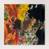 Comma Butterfly op een Rudbeckia-bloem Legpuzzel (Horizontaal)