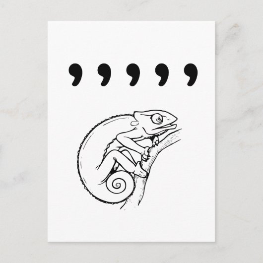 Comma Chameleon Briefkaart (Voorkant)
