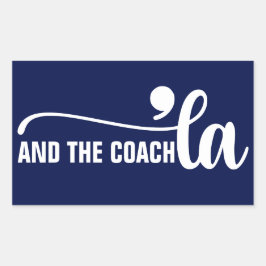 Comma en coach | Kamala Harris Coach Blue Rechthoekige Sticker