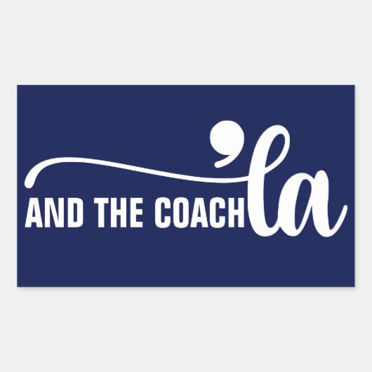Comma en coach | Kamala Harris Coach Blue Rechthoekige Sticker (Voorkant)