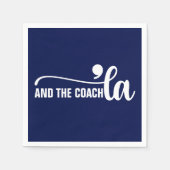 Comma en coach | Kamala Harris Coach Blue Servet (Voorkant)