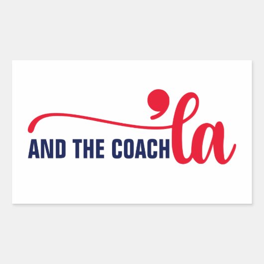 Comma en coach | Kamala Harris Coach Rechthoekige Sticker (Voorkant)