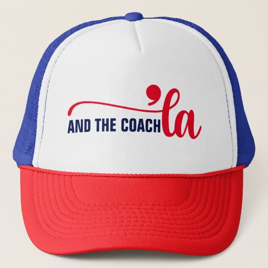 Comma en coach | Kamala Harris Coach Trucker Pet (Voorkant)
