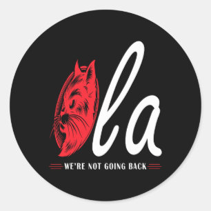 Comma La Cat Lady We gaan niet terug Ronde Sticker