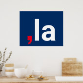 Comma La kamala grappige uitspraak rood wit blauw Poster (Keuken)