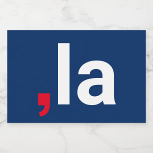 Comma La kamala grappige uitspraak rood wit blauw Voedselcontainer Etiket