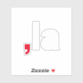 Comma La kamala grappige uitspraak rood wit Sticker (Vel)