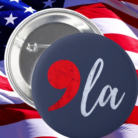 Comma La Kamala Harris 2024 President Grappig Ronde Button 5,7 Cm