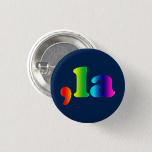 Comma La kamala typografie gradiënt regenboog mari Ronde Button 3,2 Cm