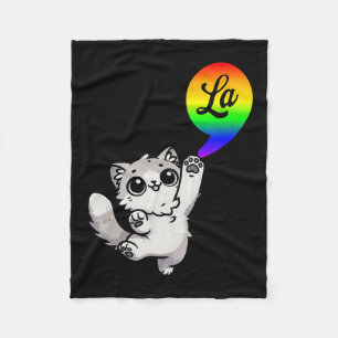 Comma-la met Schattige Cat Kamala Rainbow Design Fleece Deken