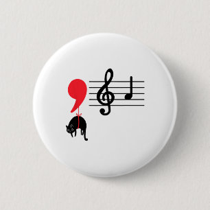 Comma La Muzieknoten Kamala Harris Muziekdocent E Ronde Button 5,7 Cm