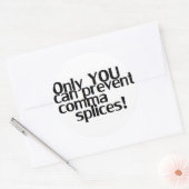 'Comma Splices' Witte Sticker (Envelop)