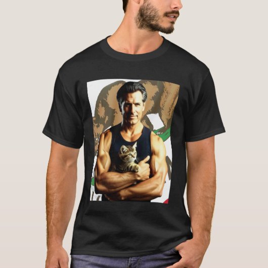 Commandant en T-shirt Cuddles Drôle Papa Chat Poli (Devant)
