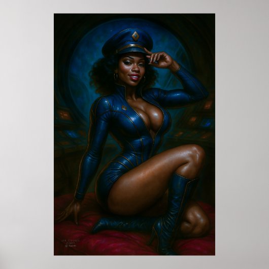 Commandant Gail Kween Affiche | Pinup Sci-Fi Sulta (Devant)
