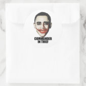 Commandant in dief ronde sticker (Tas)