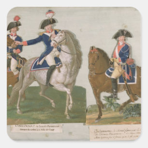 Commandant leger en officier vierkante sticker