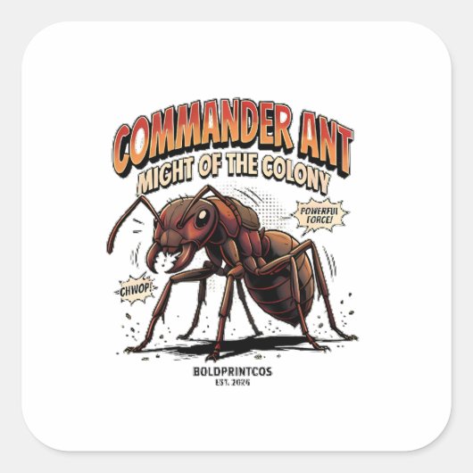Commandant Mier Vierkante Sticker (Voorkant)