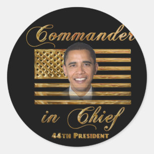 Commandant opperbevelhebber Barack Obama Ronde Sticker