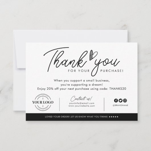 Commande de Merci de coeur de marque Logo d'entrep (Devant)