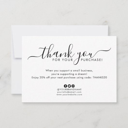 Commande de Merci de logo simple Entreprise (Devant)