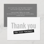 COMMANDE D'INSERTION D'AFFAIRES merci moderne gris (Devant / Derrière)