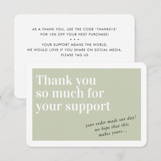 COMMANDE INSERT chic merci sage vert (Devant / Derrière)