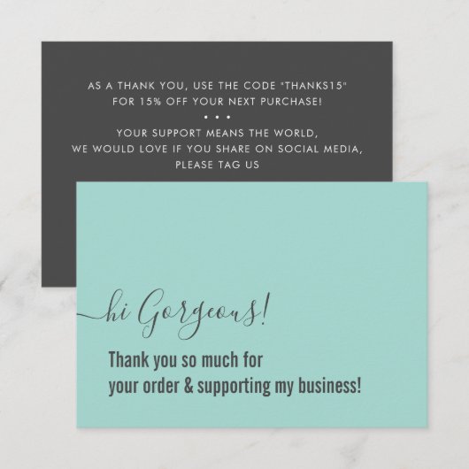 COMMANDE MERCI moderne insert ment grey (Devant / Derrière)