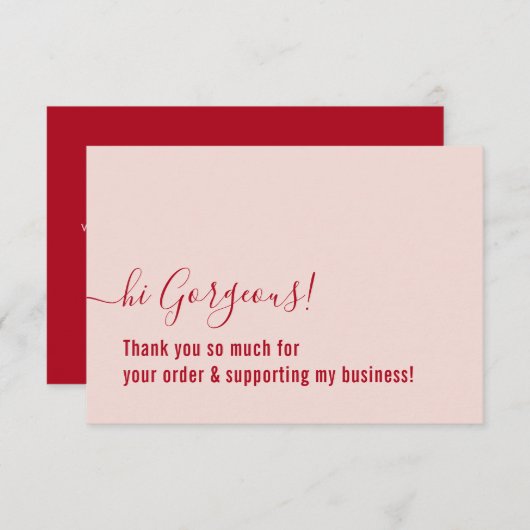 COMMANDE MERCI moderne insert rose rouge (Devant / Derrière)