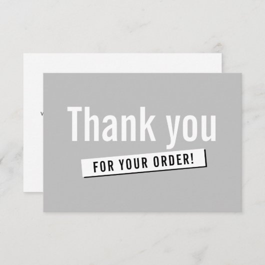 COMMANDE MODERNE INSÉRER entreprise merci gris cla (Devant / Derrière)