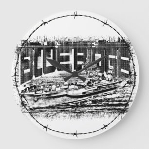 Commande navire Blue Ridge Acrylique Mur Horloge