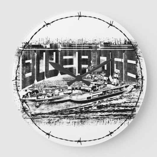 Commande navire Blue Ridge Acrylique Mur Horloge (Recto)
