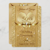 Commande personnalisée Invitations du 50e annivers (Devant / Derrière)