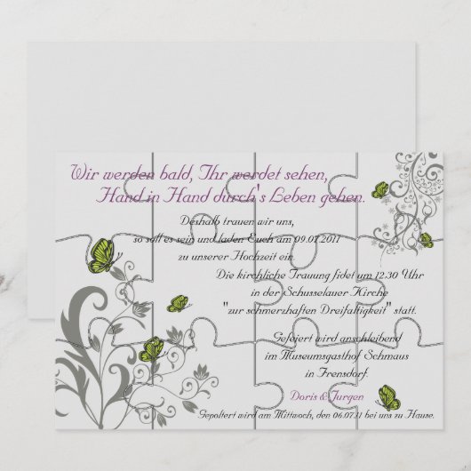 Commande spéciale carte de puzzle "faux" - 12 pièc (Devant / Derrière)