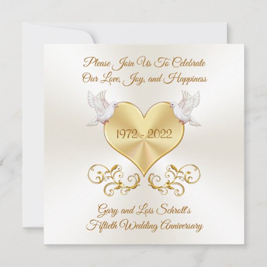 Commande spéciale Lois, invitations 50e anniversai (Devant)