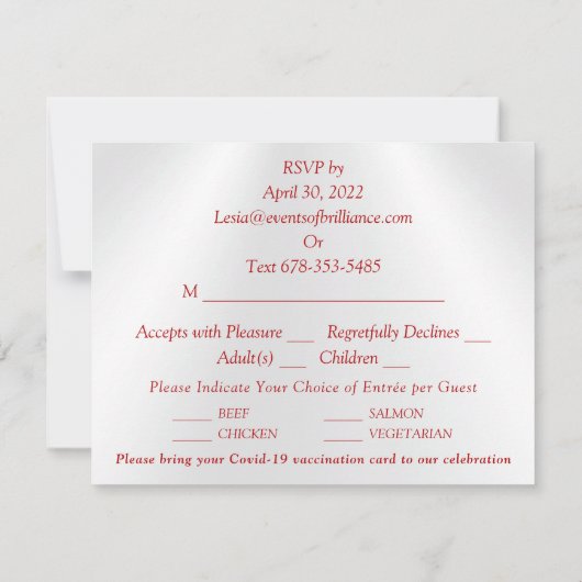 Commande spéciale Ruby, Cartes RSVP 40e, Alice (Dos)