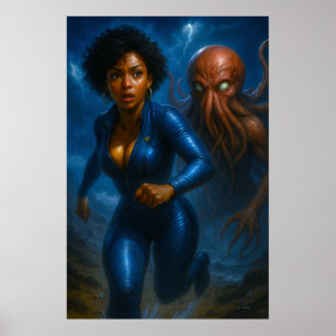 Commander Gail Kween vs Griezige Octopus   Anime  Poster