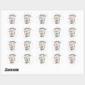 Commander in Shirt Funny Keyboard Pun Ronde Sticker (Vel)
