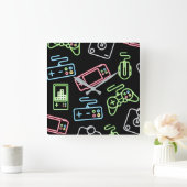 Commandes de jeu vidéo Carré Horloge murale (Maison)