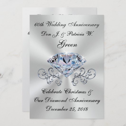 Commandes spéciales Invitations du 60e anniversair (Devant / Derrière)