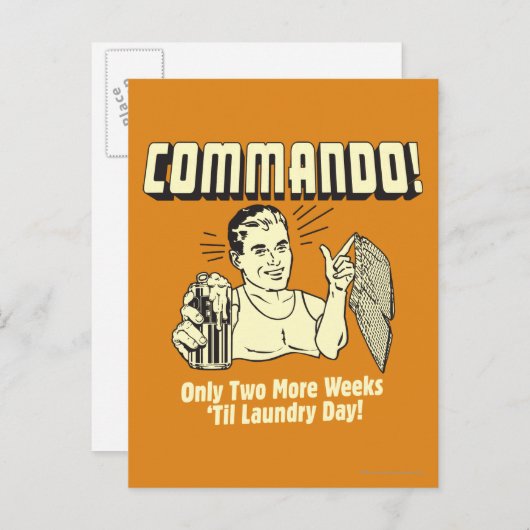 Commando: 2 weken tot wasdag briefkaart (Voorkant / Achterkant)